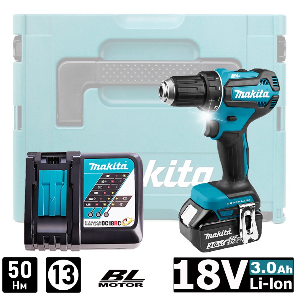 Дрель-шуруповерт аккумуляторная DDF485RF (DDF 485 RF) MAKITA