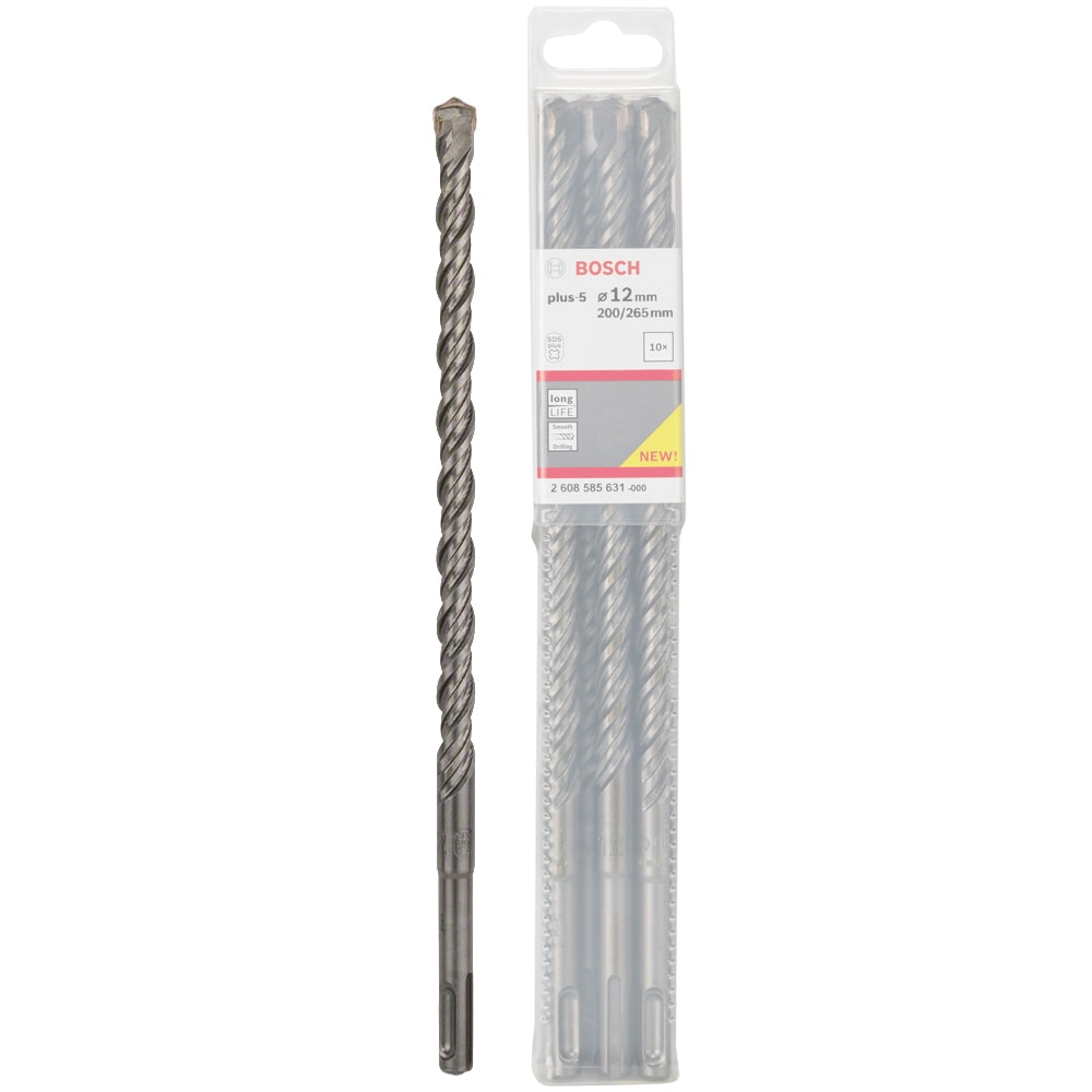 Бур по бетону SDS-Plus-5 12x200x265 мм (10 шт) BOSCH (2608585631)