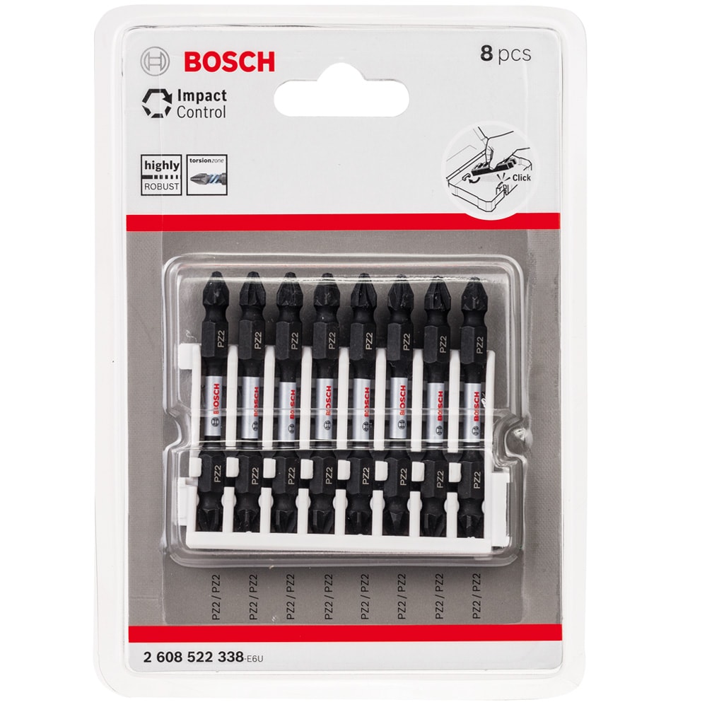 Impact Control_Планка двухсторонних бит PZ2/PZ2 (8 шт), BOSCH