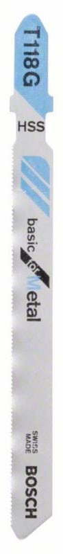 Пилка для лобзика T118G Basic for Metal (5 шт) BOSCH (2608631012), фото 2