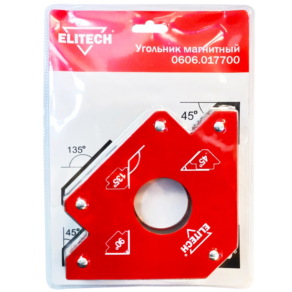 Магнитный уголок 45°/90°/135° (усилие 35 кг) ELITECH (0606.017700)