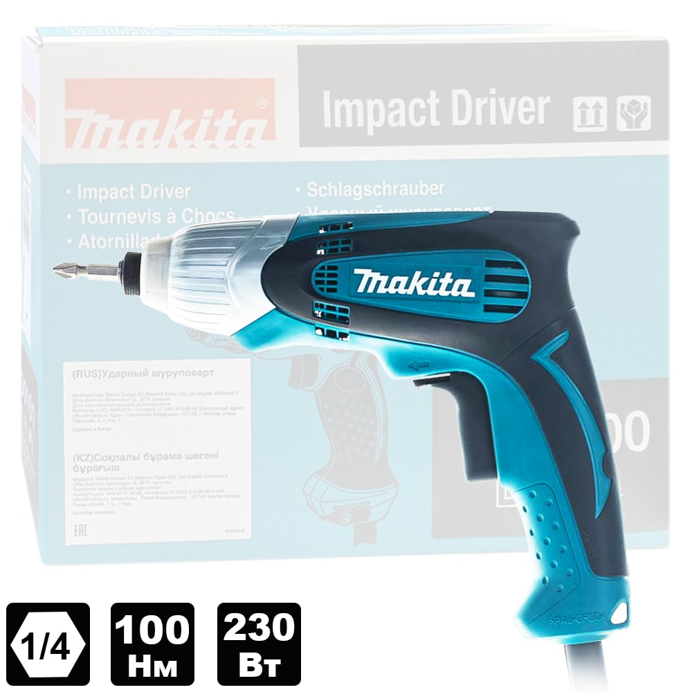 Шуруповерт электрический TD0100 (ударный / 100 Nm), MAKITA