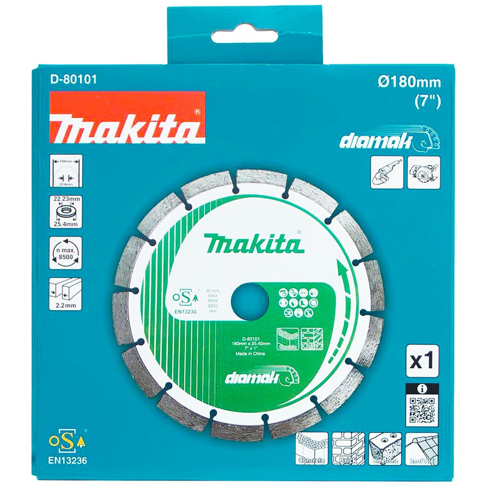 Алмазный круг 180х22,23 мм сегментированный (бетон / мрамор / "Diamak"), MAKITA