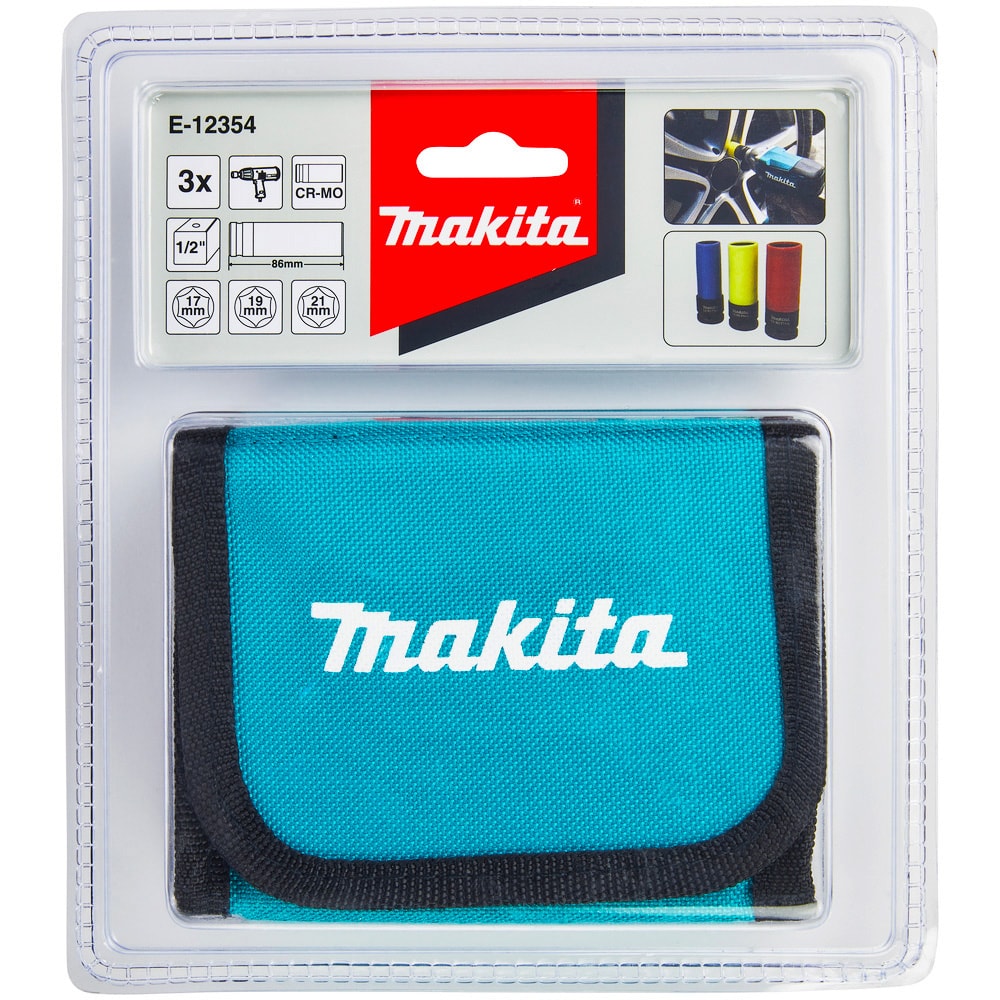 Набор_Головки торцевые ударные 1/2" 17 / 19 / 21 мм (3 шт) автомобильные, MAKITA