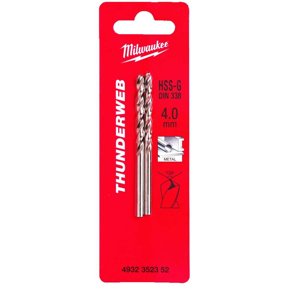 Сверло по металлу 4x75 мм (2 шт) HSS-G Thunderweb Milwaukee (4932352352)