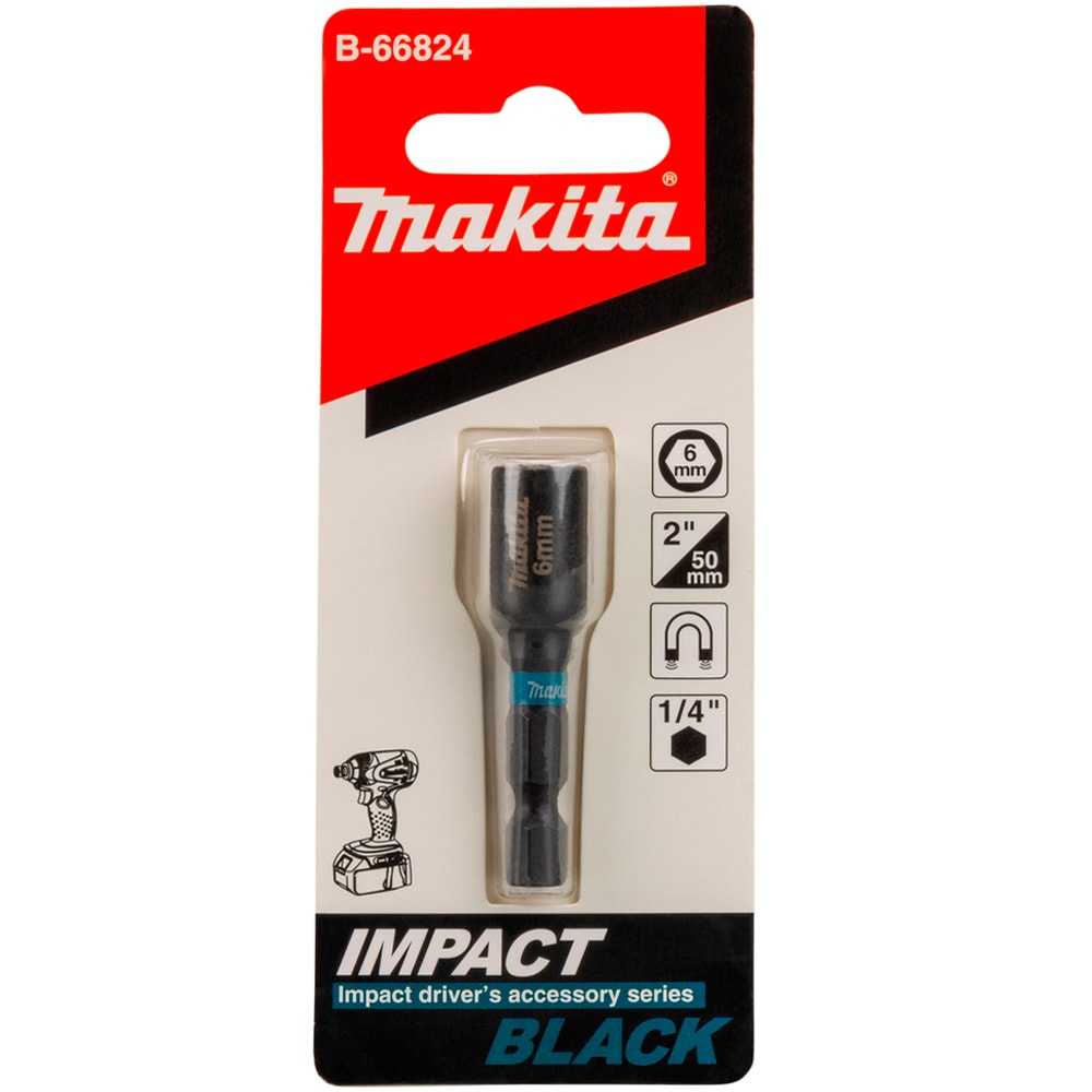 Торцовая магнитная головка Impact Black 6 х 50 мм, MAKITA