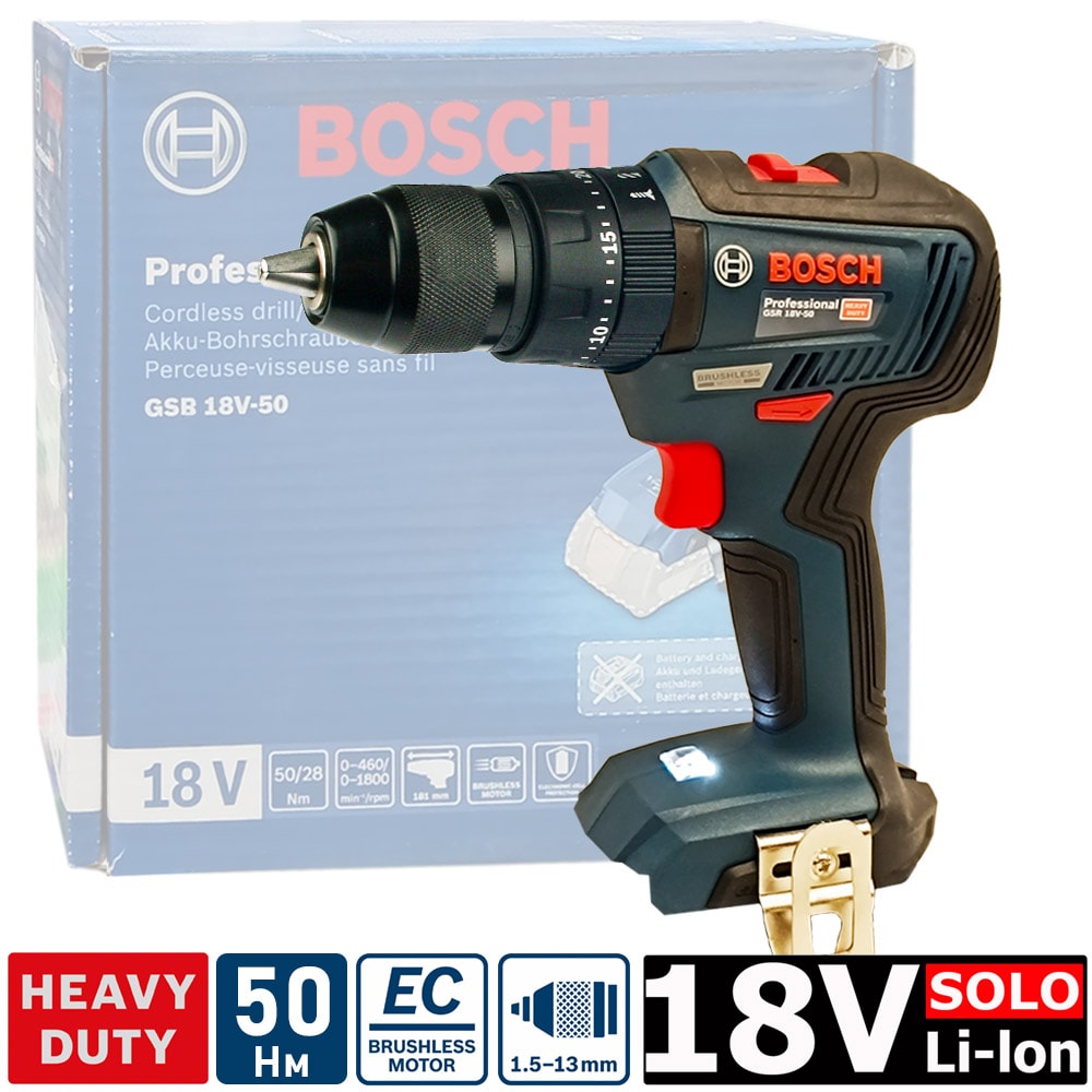 Дрель-шуруповерт ударная аккумуляторная GSB 18V-50 Professional BOSCH (06019H5106)