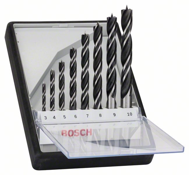 Набор спиральных сверл по древесине 3-10 мм Robust Line (8 шт) BOSCH (2607010533), фото 2
