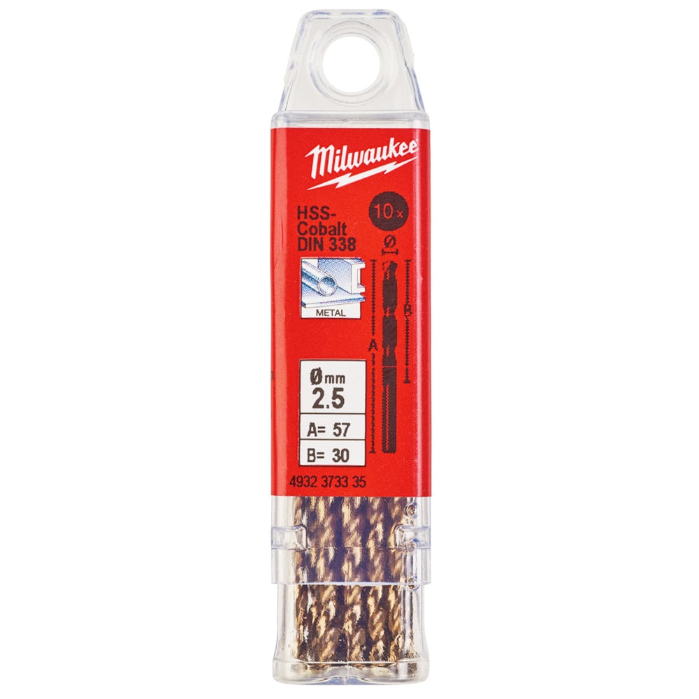 Сверло по металлу 2.5x57 мм HSS-Co (10 шт) Milwaukee (4932373335), фото 3