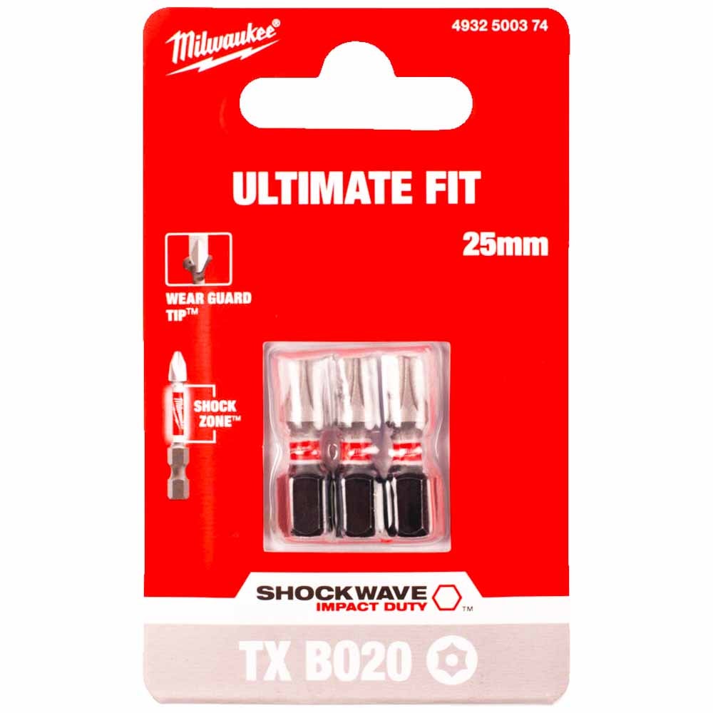 Бита ударная Shockwave Impact Duty TX BO20 25 мм (3 шт) Milwaukee (4932500374)