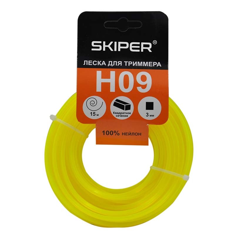 Леска SKIPER H09 (ф 3.0 мм х 15 м квадратн. сеч., желт.)