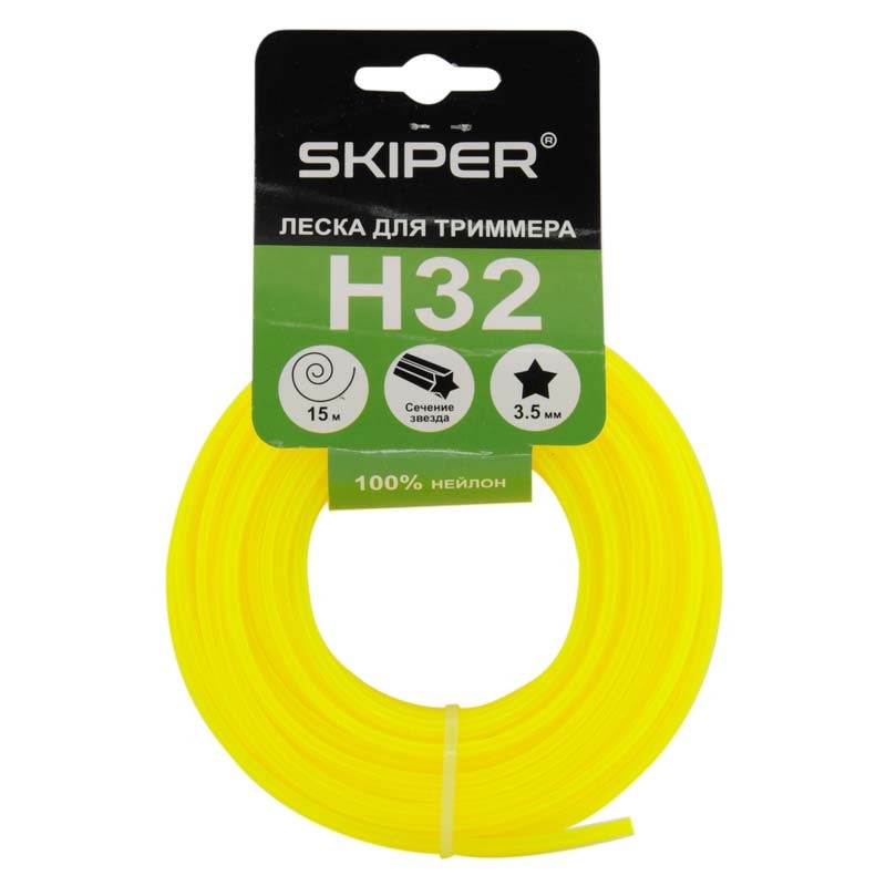 Леска SKIPER H32 (ф 3.5 мм х 15 м "звездочка", желт.)