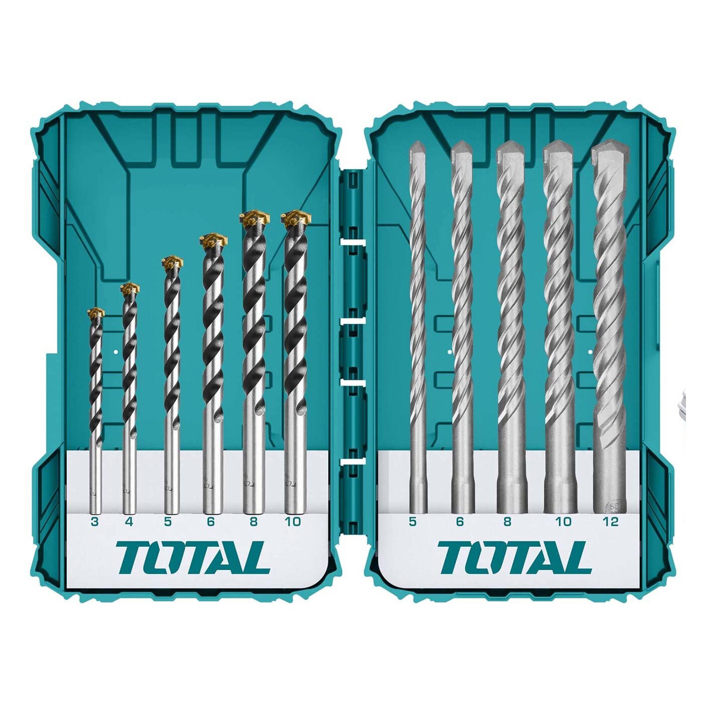 Набор сверл по бетону и буров SDS-plus TOTAL TACSDL31101 (11 шт), фото 3