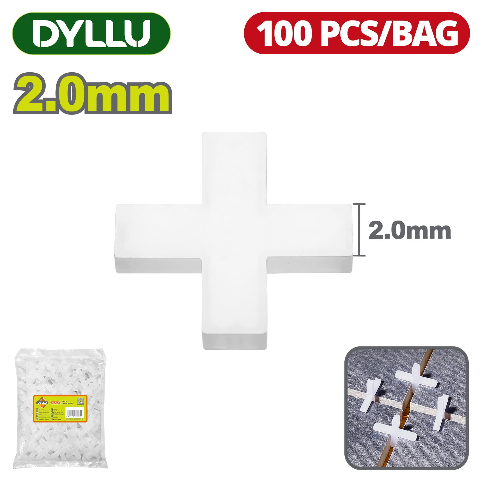 Крестики для плитки 2,0мм DYLLU DTXZ1002 (100 шт)