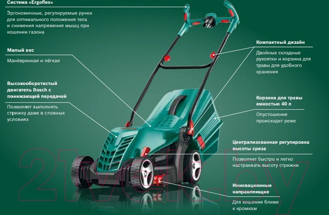 Газонокосилка электрическая Bosch ARM34, фото 5