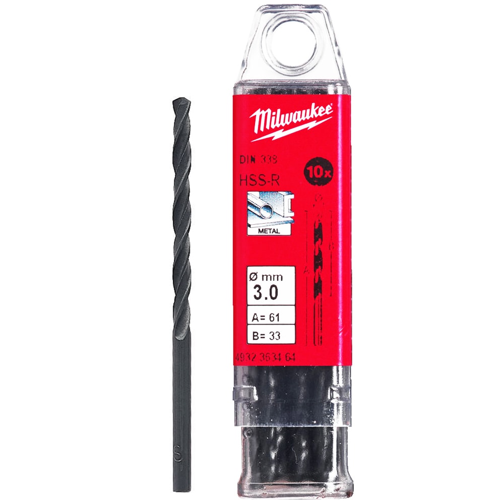 Сверло по металлу 3х61 мм HSS-R (10 шт) Milwaukee (4932363464)