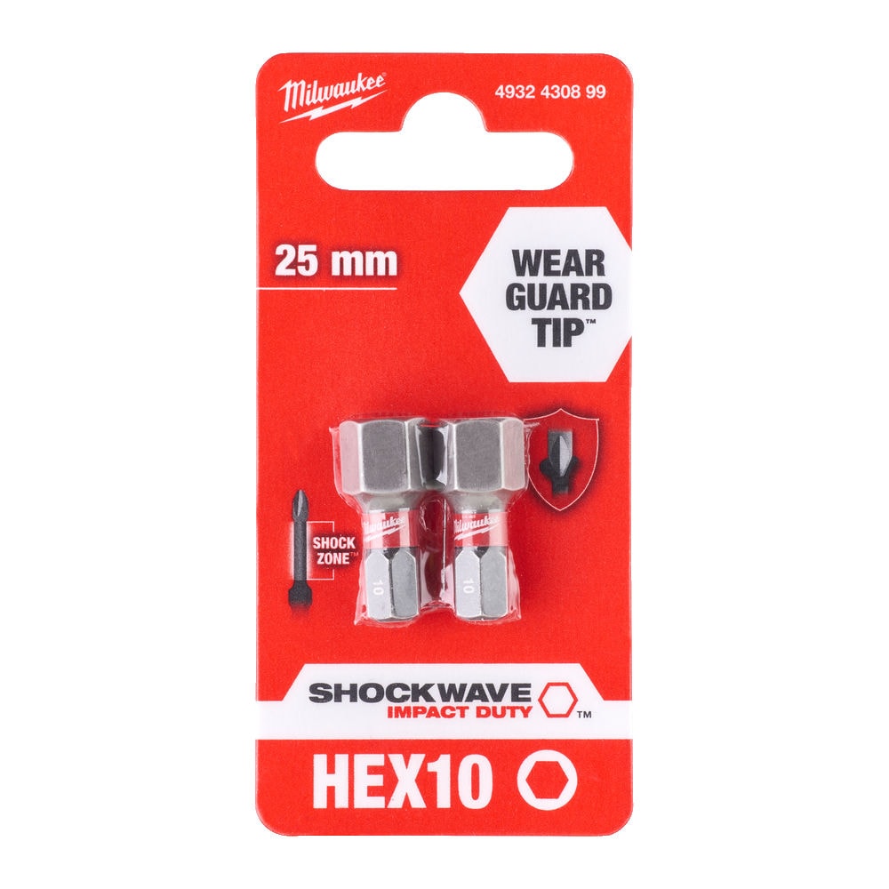 Бита Shockwave Impact Duty HEX10.0 мм 25 мм (2 шт) Milwaukee (4932430899)