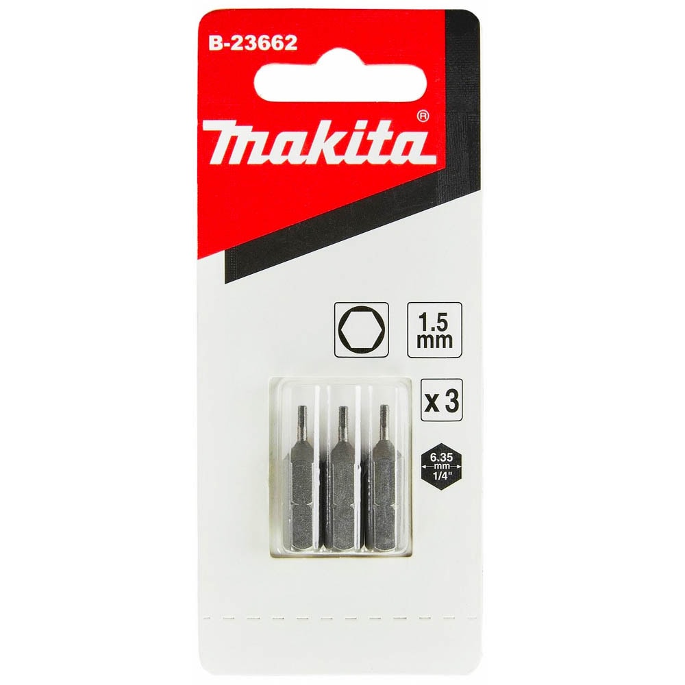 Бита HEX1.5 25 мм C-form (3 шт) MAKITA (B-23662)
