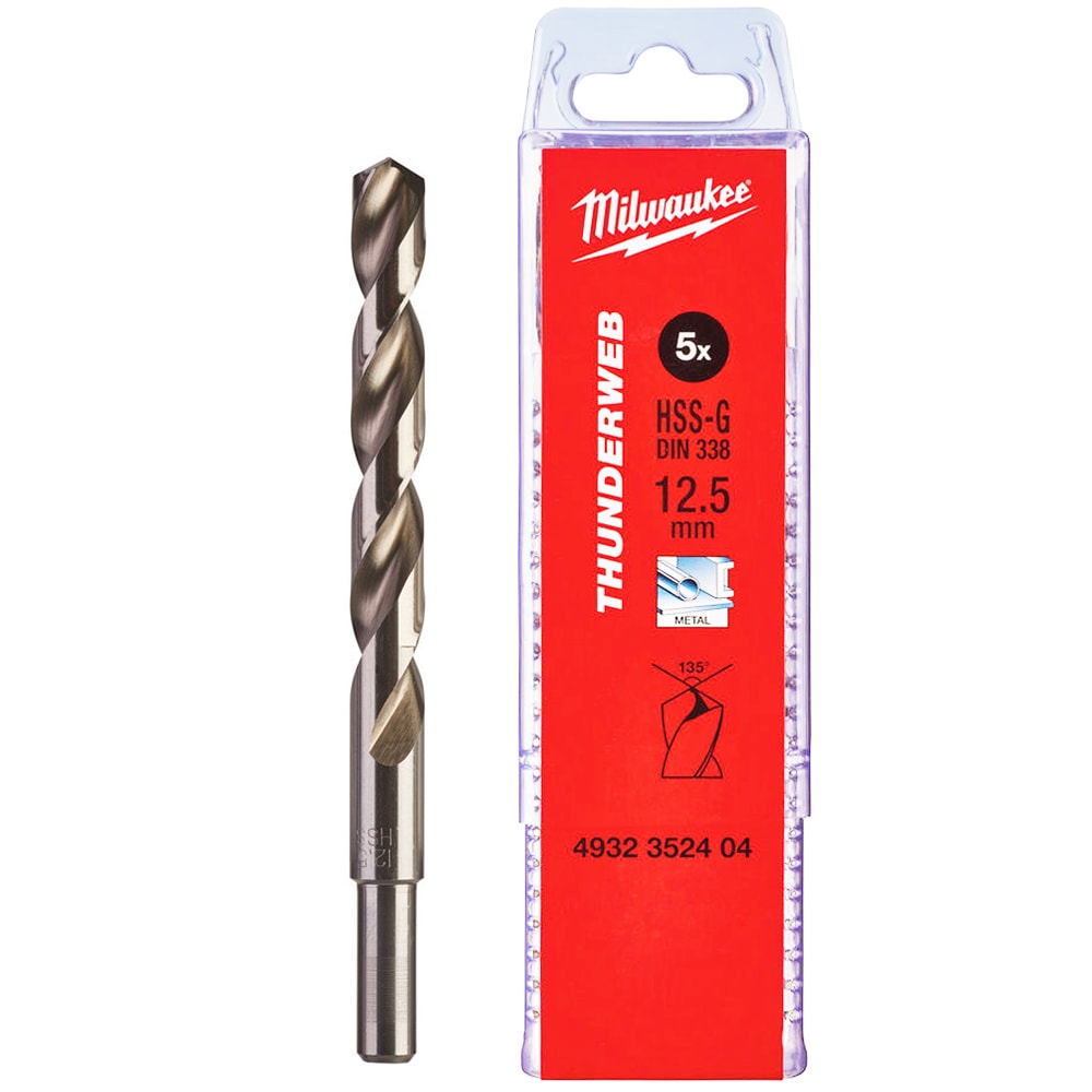 Сверло по металлу 12,5x151 мм HSS-G (5 шт) Thunderweb Milwaukee (4932352404)