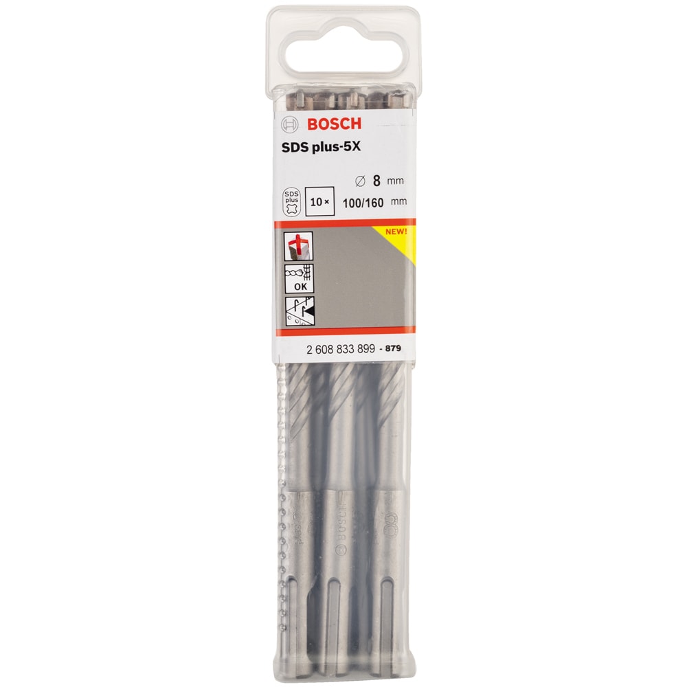 SDS-plus-5X бур, 8x100x160 мм (10 шт), BOSCH, фото 2