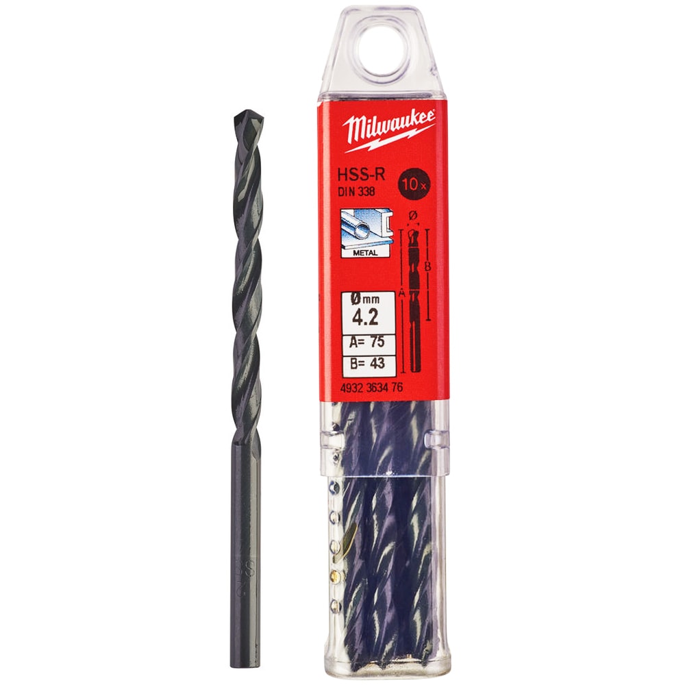 Сверло по металлу 4,2х75 мм HSS-R (10 шт) Milwaukee (4932363476)