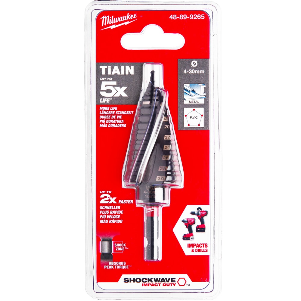 Ступенчатое сверло 4-30 мм SHOCKWAVE Impact Duty Milwaukee (48899265)