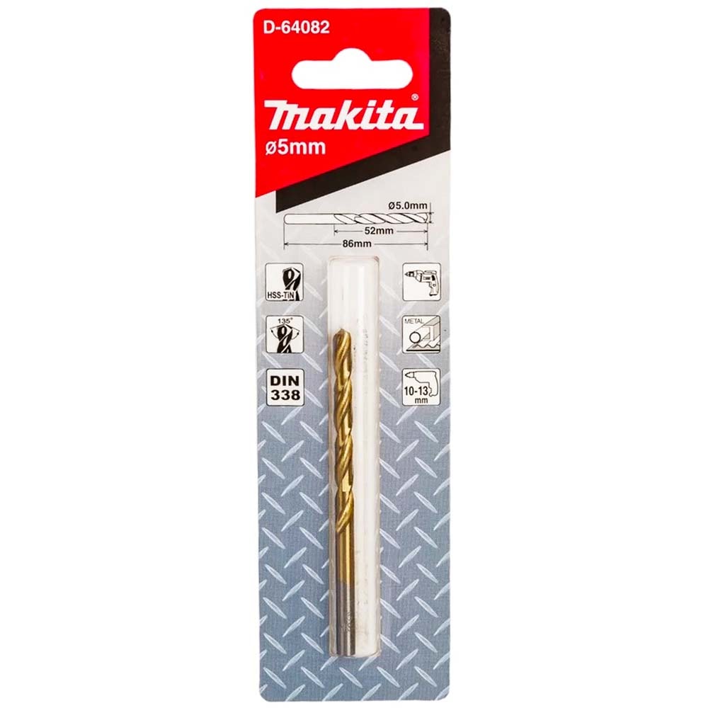 Сверло по металлу HSS-TiN Economy 5х52x86 мм (1 шт) MAKITA (D-64082)