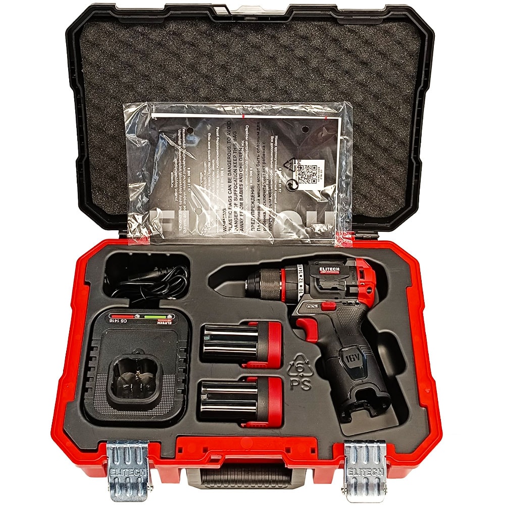Дрель-шуруповерт аккумуляторная CD 16L2 ELITECH HD (E2201.039.01), фото 6