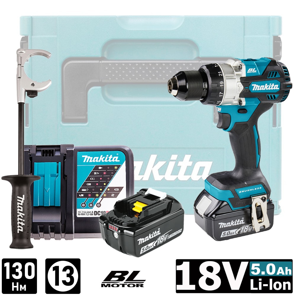 Дрель-шуруповерт ударная аккумуляторная DHP486RTJ (DHP 486 RTJ) MAKITA