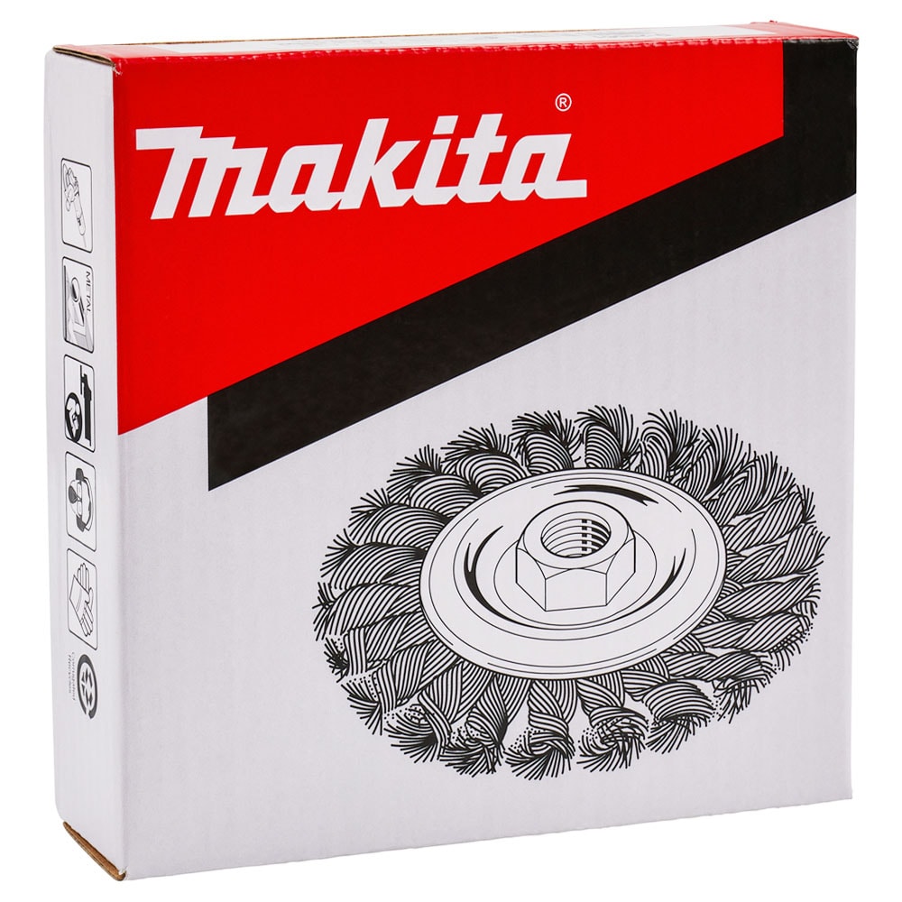 Щетка проволочная дисковая (D115 мм / пров 0,5 мм / M14 22,23 мм) по металлу, MAKITA, фото 4