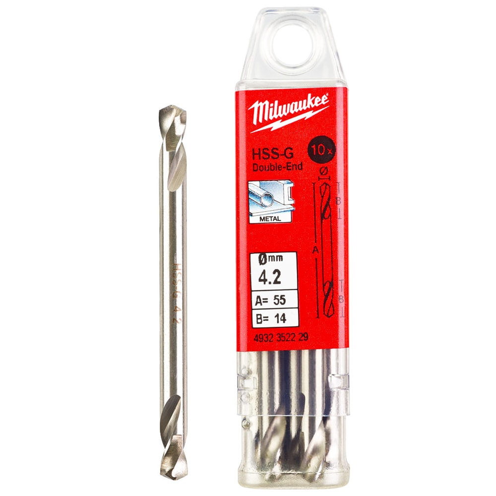 Сверло по металлу двухстороннее 4,2x55 мм HSS-G (10 шт) Round Shank Milwaukee (4932352229)