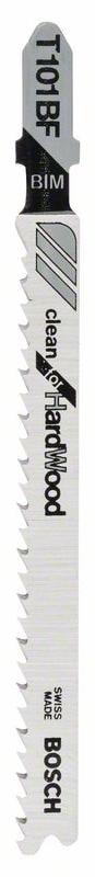 Пилка для лобзика T101BF Clean for Hard Wood (5 шт) BOSCH (2608634234), фото 2