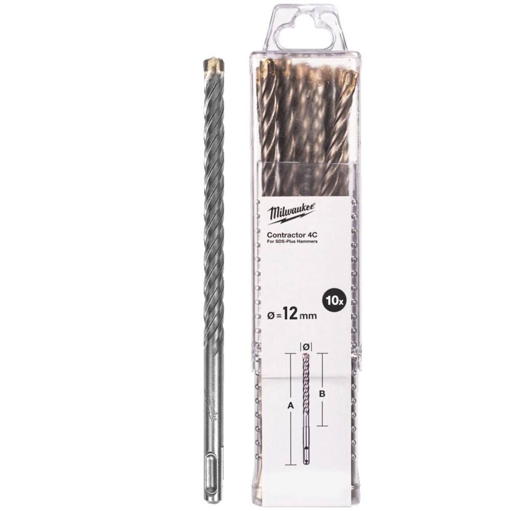 Бур по армированному бетону SDS-Plus CONTRACTOR 4C 12x150x210 мм (10 шт) Milwaukee (4932498896)