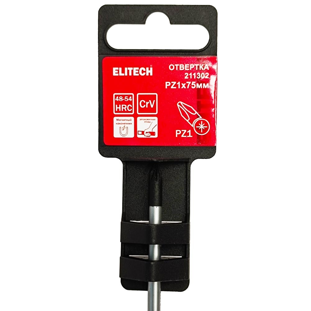 Отвертка PZ1 х 75 мм с магнитным наконечником ELITECH (211302), фото 2