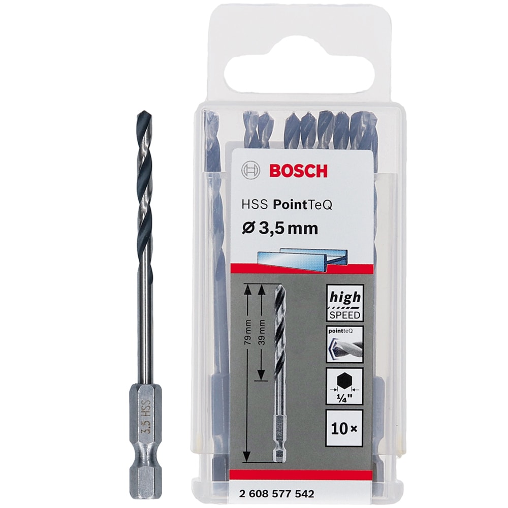 Сверло по металлу HSS PointTeQ HEX 3,5 мм (10 шт), BOSCH