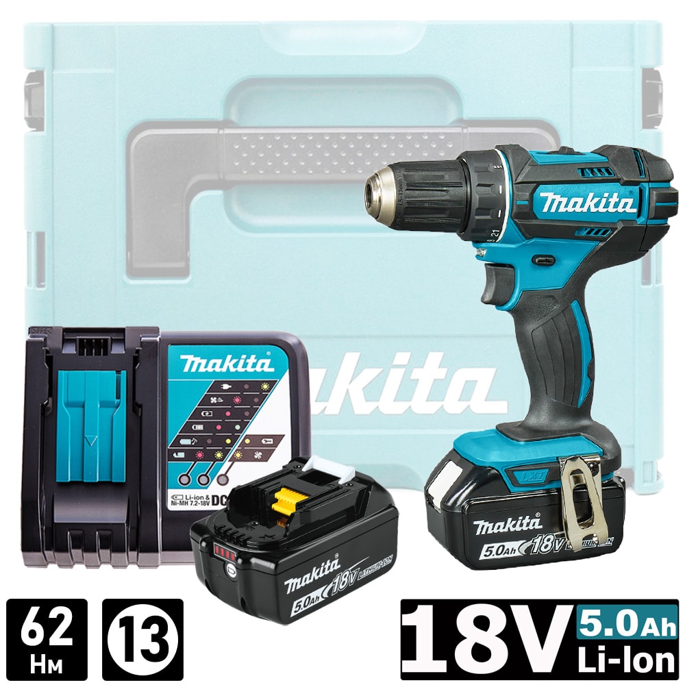 Дрель-шуруповерт аккумуляторная DDF482RTJ (DDF 482 RTJ) MAKITA