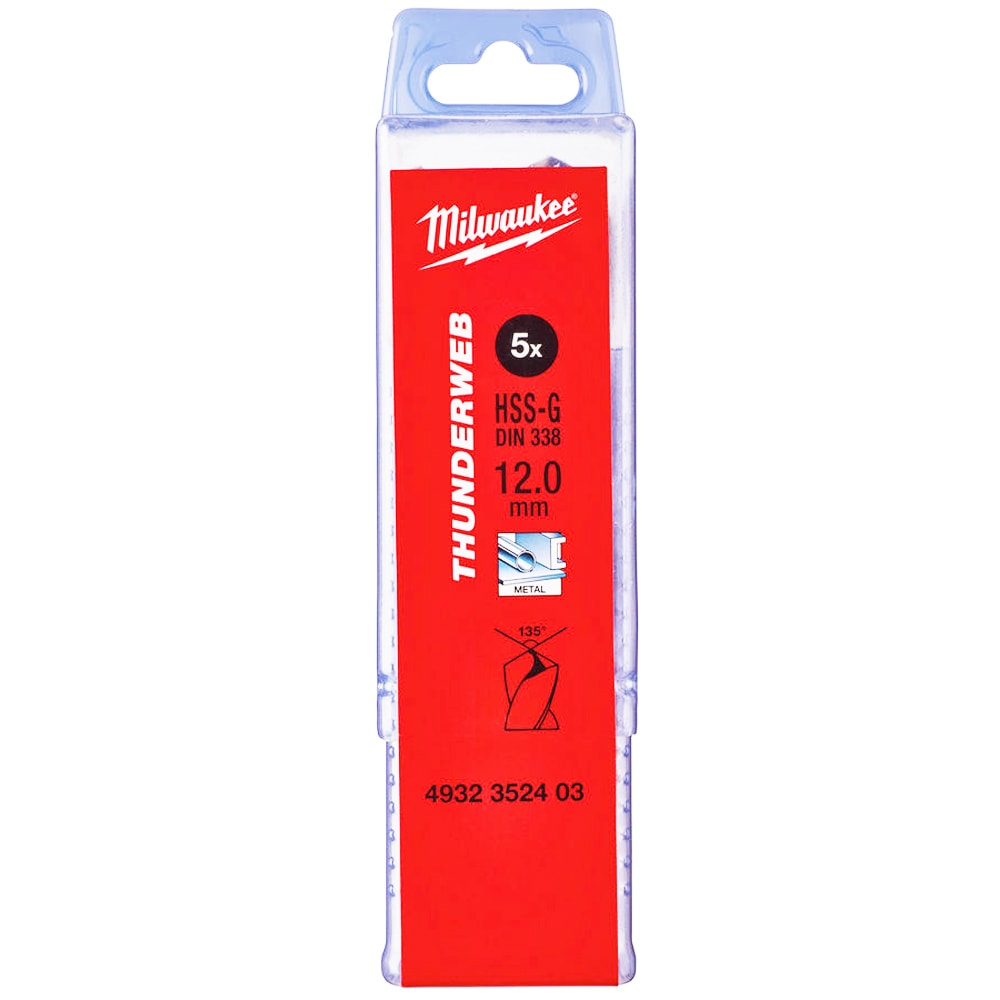 Сверло по металлу 12x151 мм HSS-G (5 шт) Thunderweb Milwaukee (4932352403), фото 3