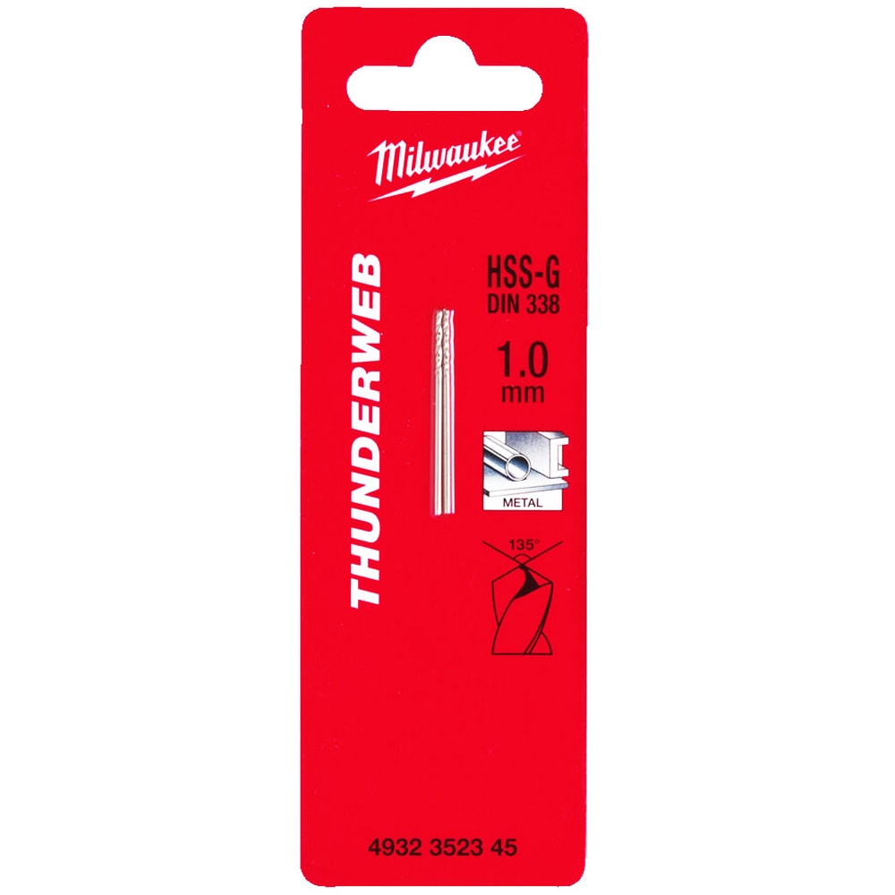 Сверло по металлу 1,0x34 мм (2 шт) HSS-G Thunderweb Milwaukee (4932352345)