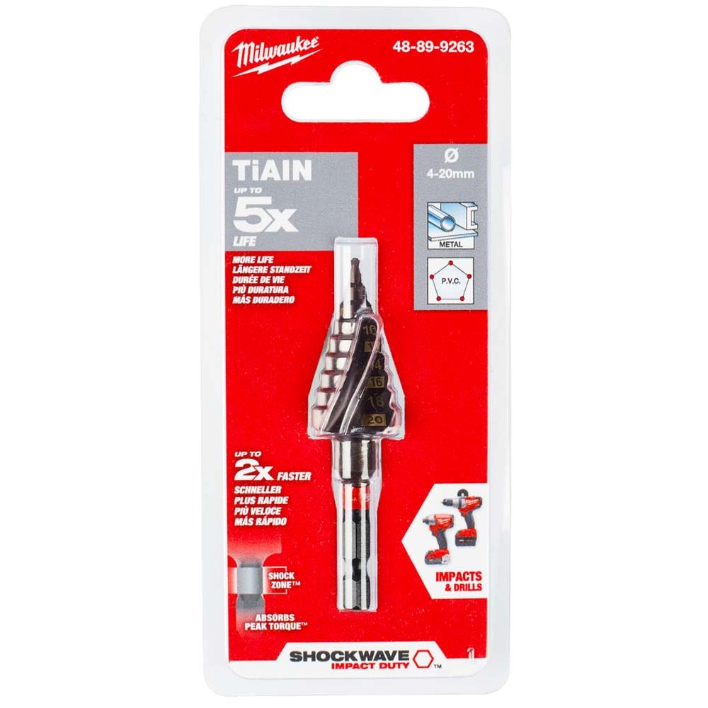 Ступенчатое сверло 4-20 мм SHOCKWAVE Impact Duty Milwaukee (48899263)