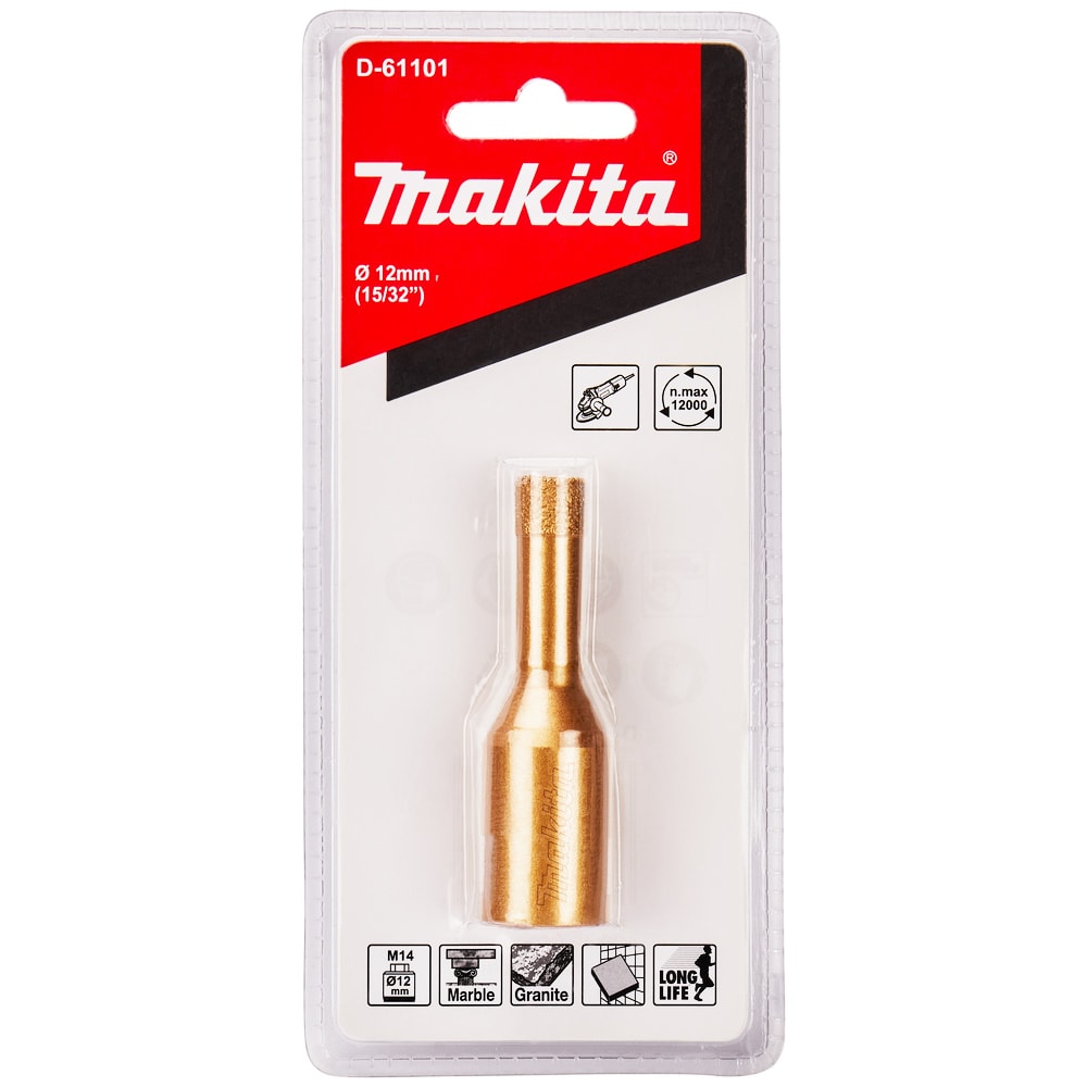 Коронка алмазная 12 мм для УШМ М14 (плитка / гранит), MAKITA