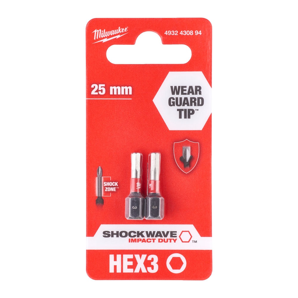 Бита Shockwave Impact Duty HEX3.0 25 мм (2 шт) Milwaukee (4932430894)