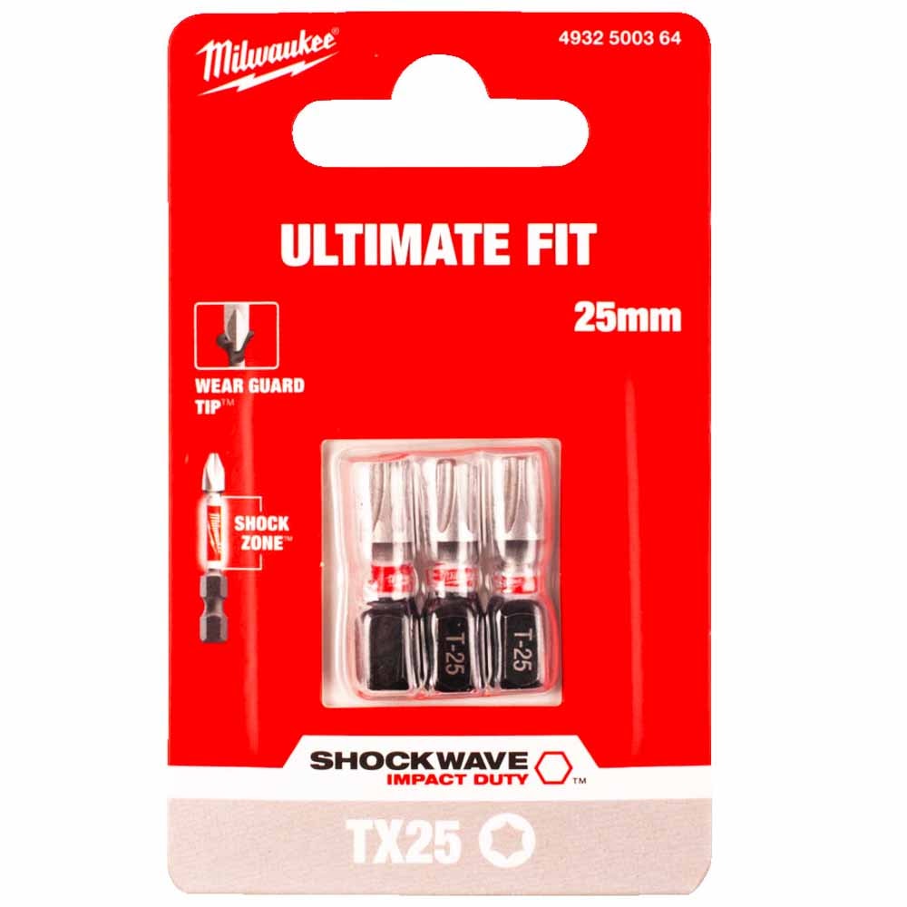 Бита ударная Shockwave Impact Duty TX25 25 мм (3 шт) Milwaukee (4932500364)