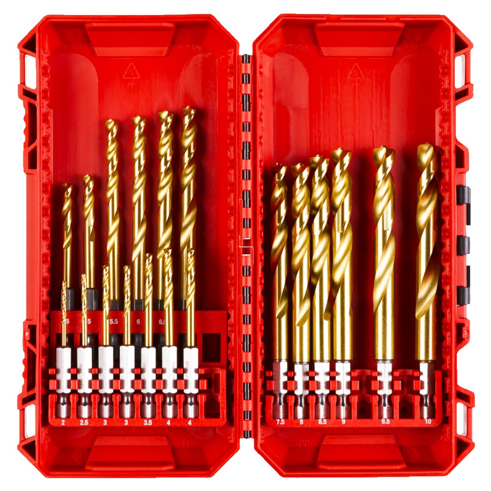 Набор сверл по металлу 2-10 мм (19 шт) Shockwave HSS-G Tin Red Hex Milwaukee (4932493866), фото 2