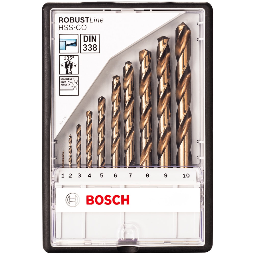 Набор сверл по металлу Robust Line HSS-Co 1-10 мм (10 шт) BOSCH (2607019925)