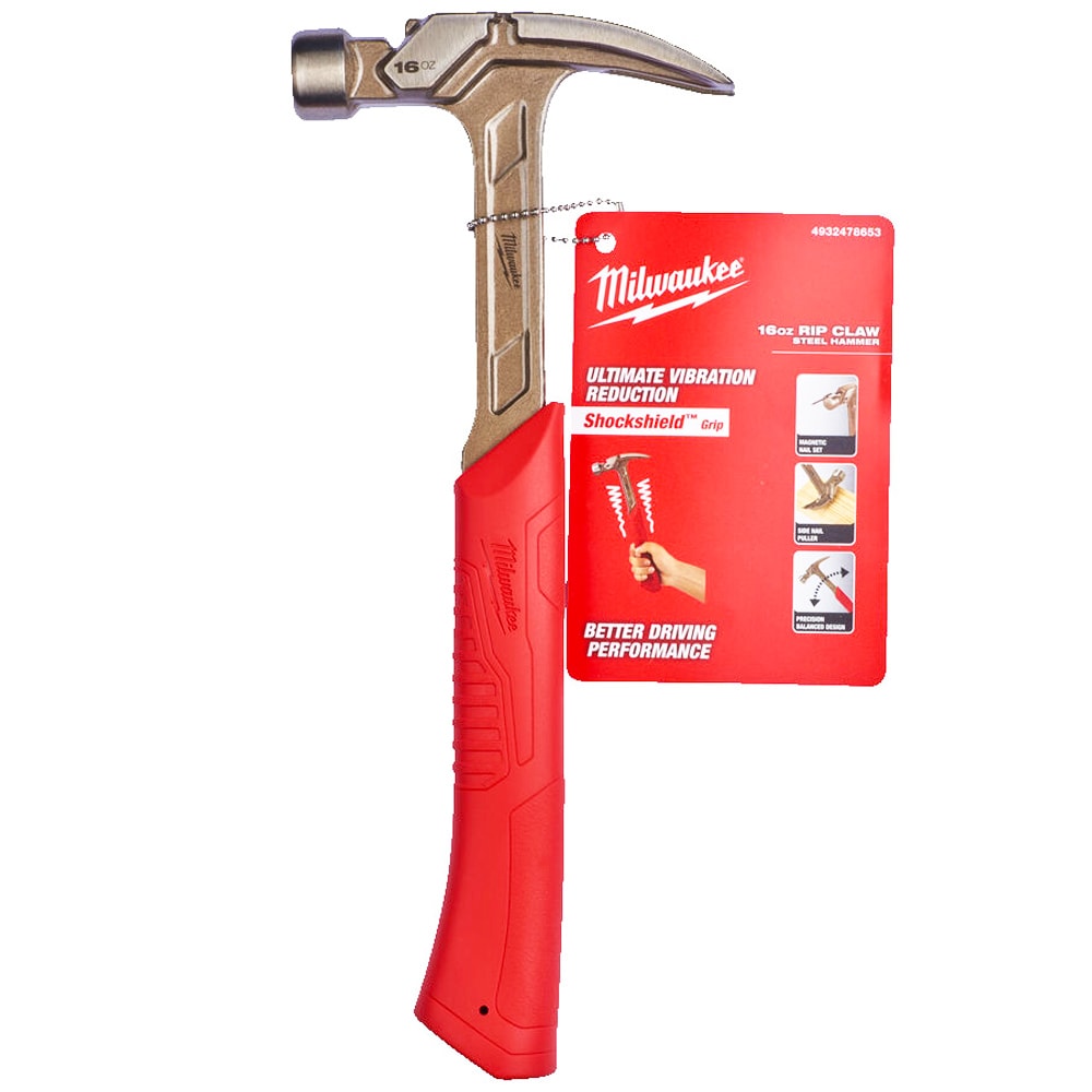 Молоток плотницкий с гвоздодером 16oz (с магнитом) Milwaukee (4932478653)