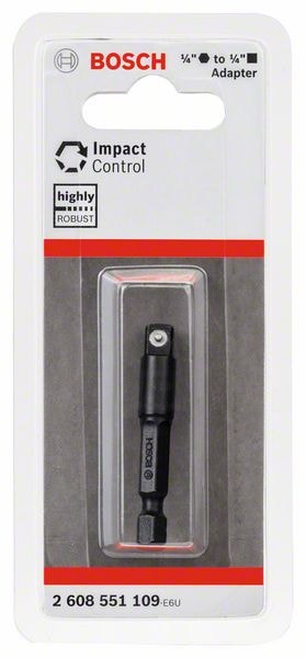 Адаптер ударный с 1/4" HEX на 1/4" квадрат (50 мм), BOSCH