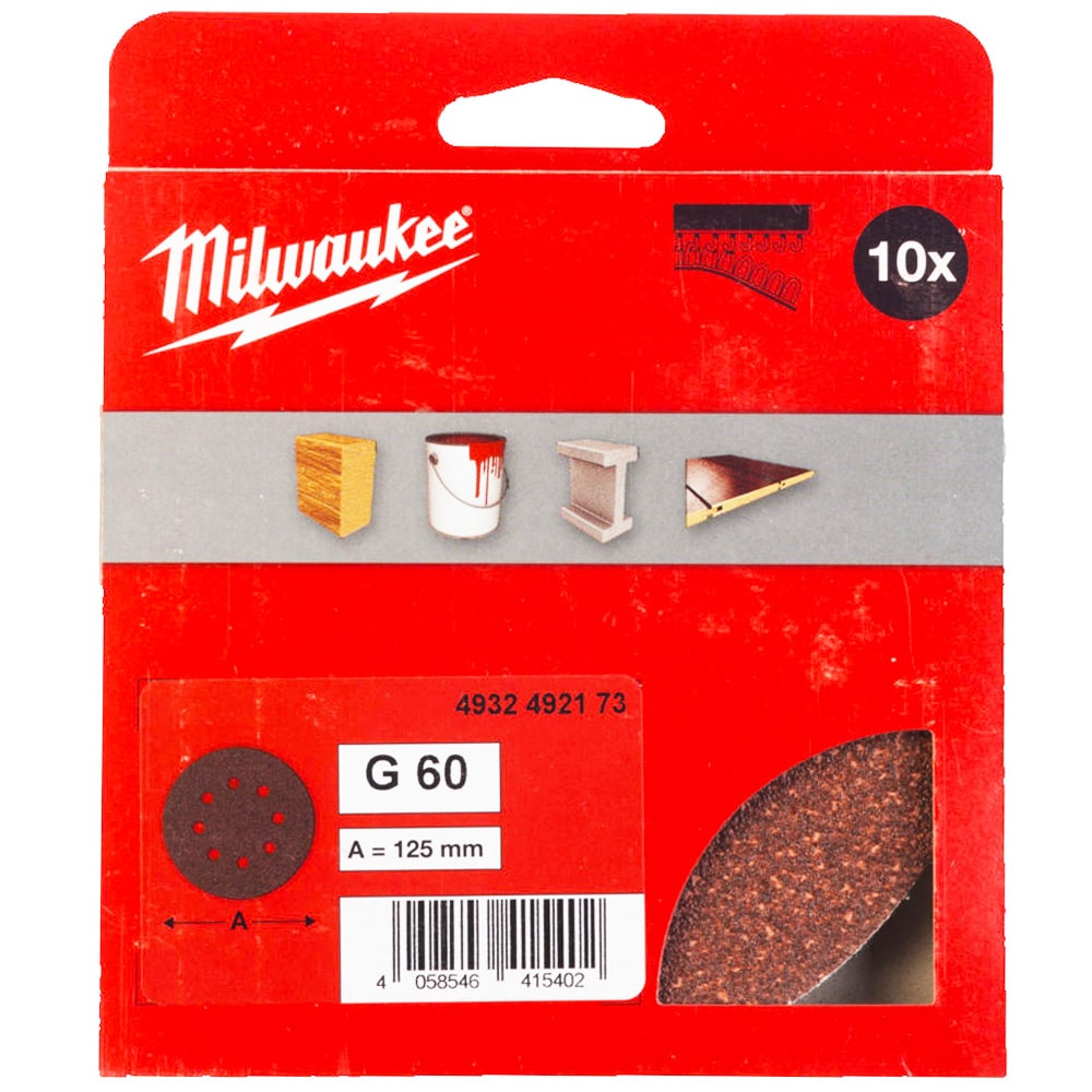 Шлифлист 125 мм Р60 (10 шт) Milwaukee (4932492173)