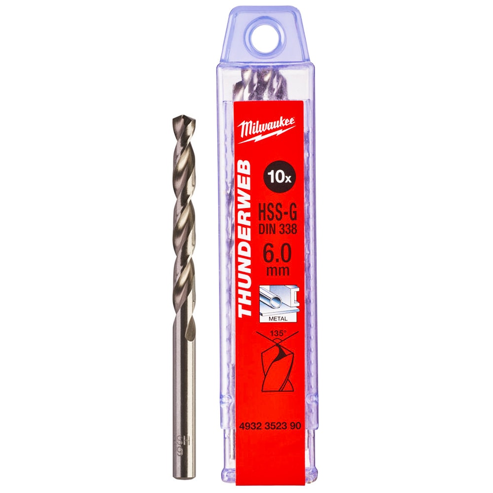 Сверло по металлу 6x93 мм HSS-G (10 шт) Thunderweb Milwaukee (4932352390)