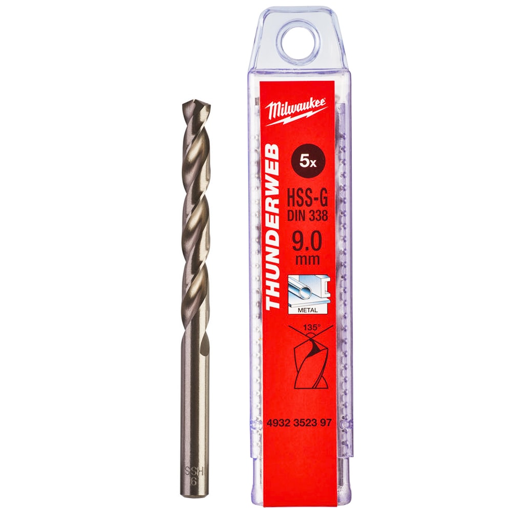 Сверло по металлу 9x125 мм HSS-G (5 шт) Thunderweb Milwaukee (4932352397)