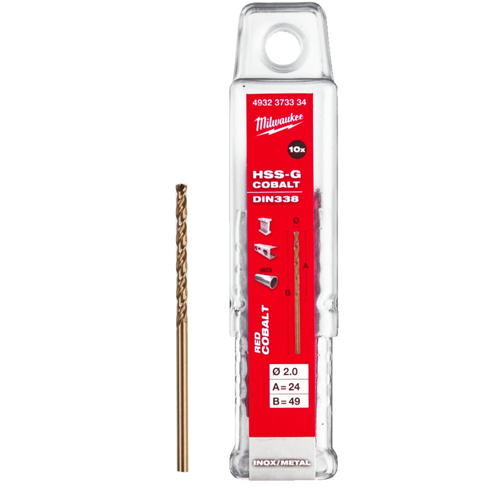 Сверло по металлу 2x49 мм HSS-Co (10 шт) Milwaukee (4932373334)